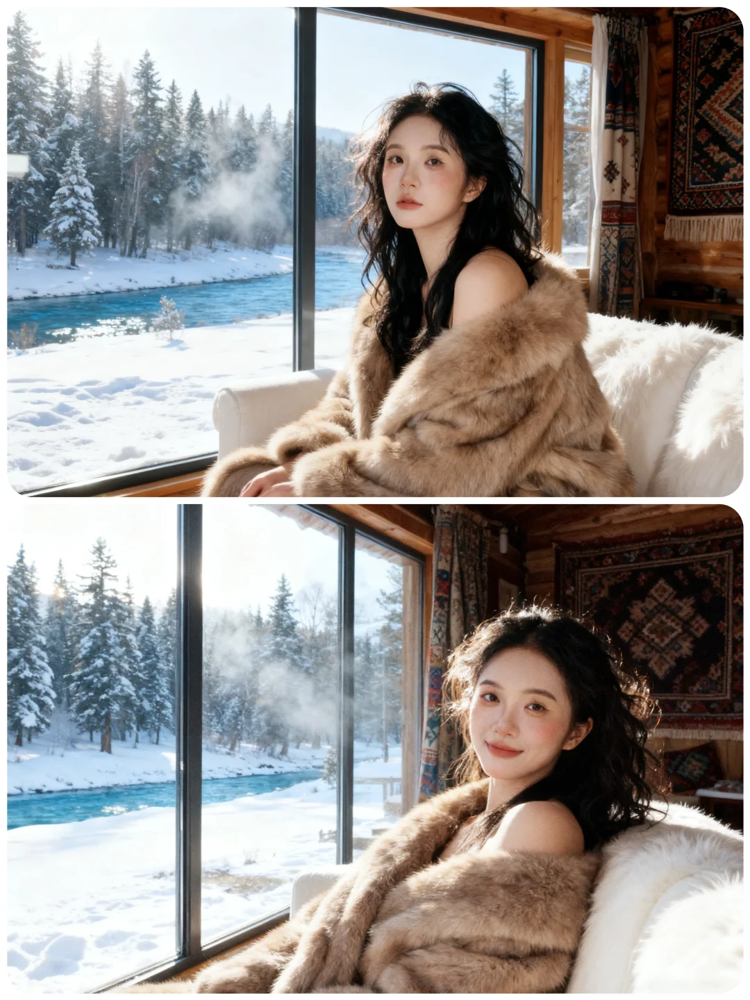 ❄️在浪漫的木屋里拍出了电影感