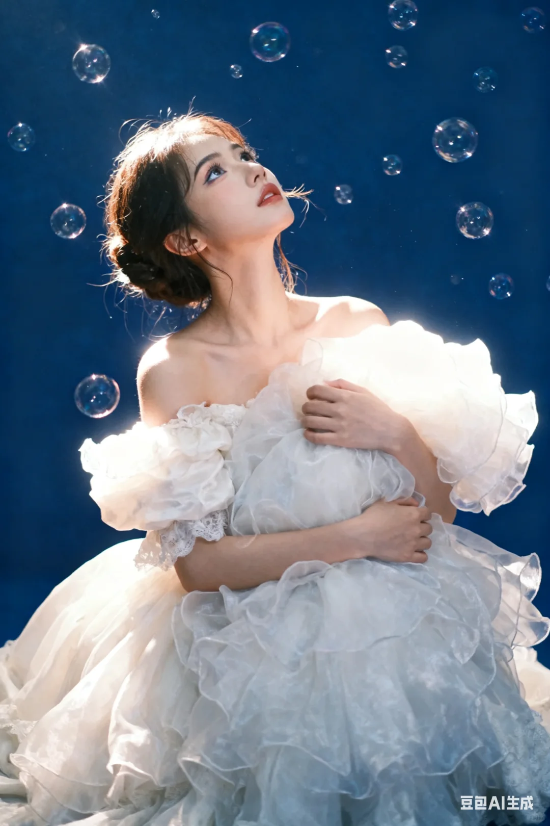 泡泡与白纱的梦幻碰撞🫧｜AI生成‼️