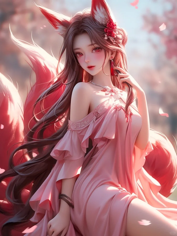 Midjourney I 九尾狐的诱惑能抗住不？