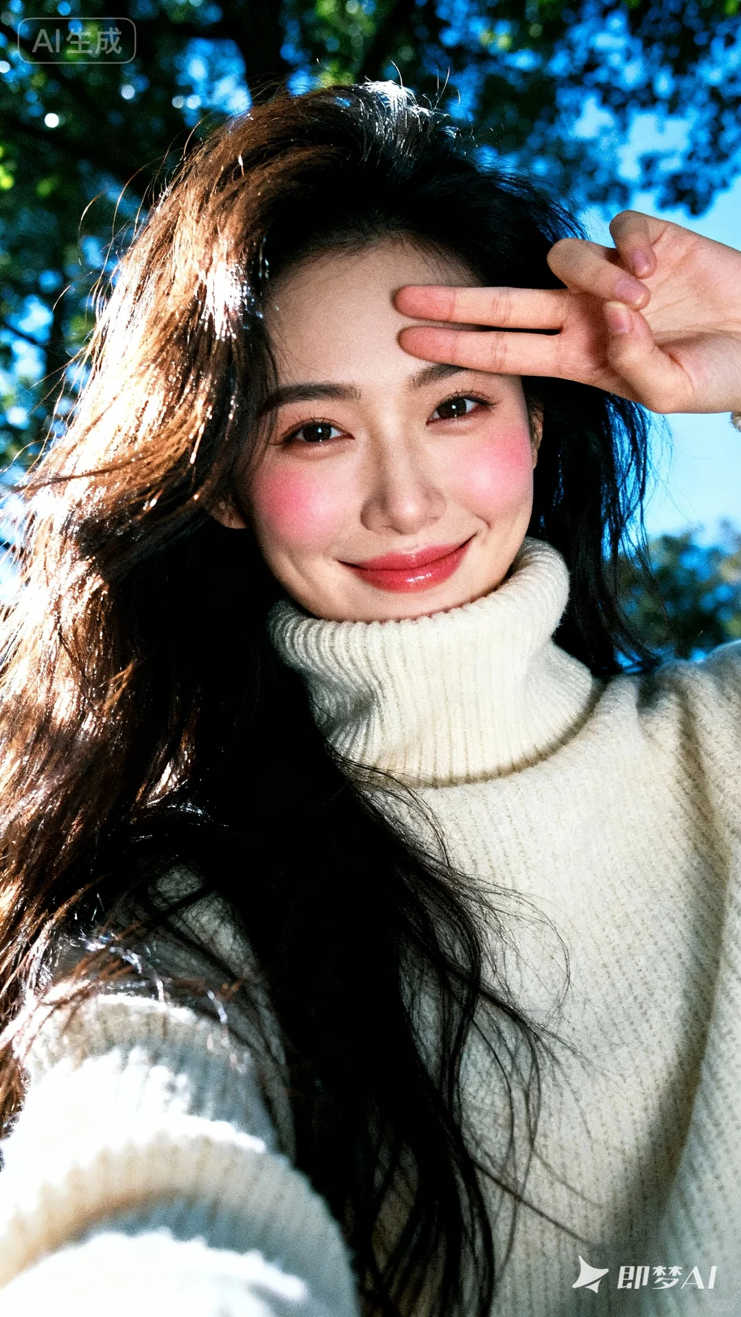 微微一笑很倾城（Ai生成）