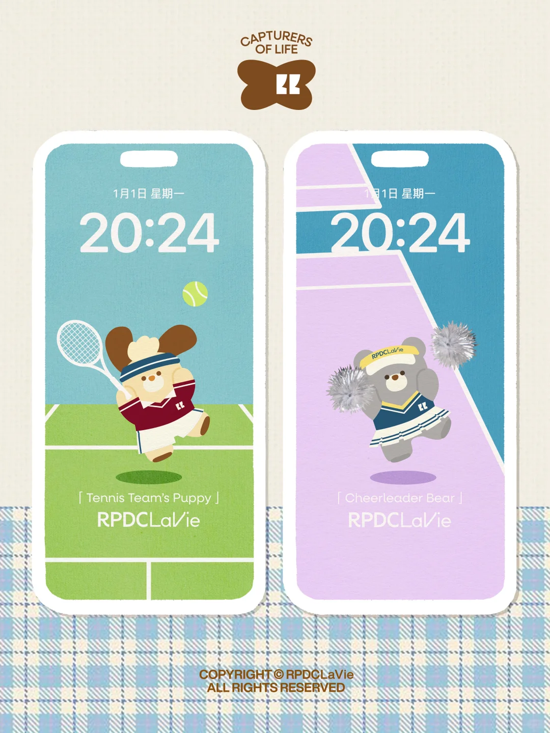 RPDCLaVie 手机壁纸｜网球搭子小狗小熊！