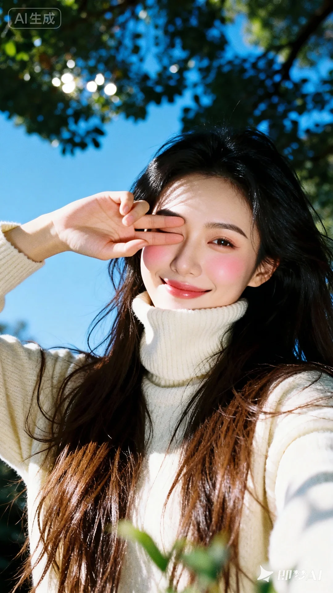 微微一笑很倾城（Ai生成）