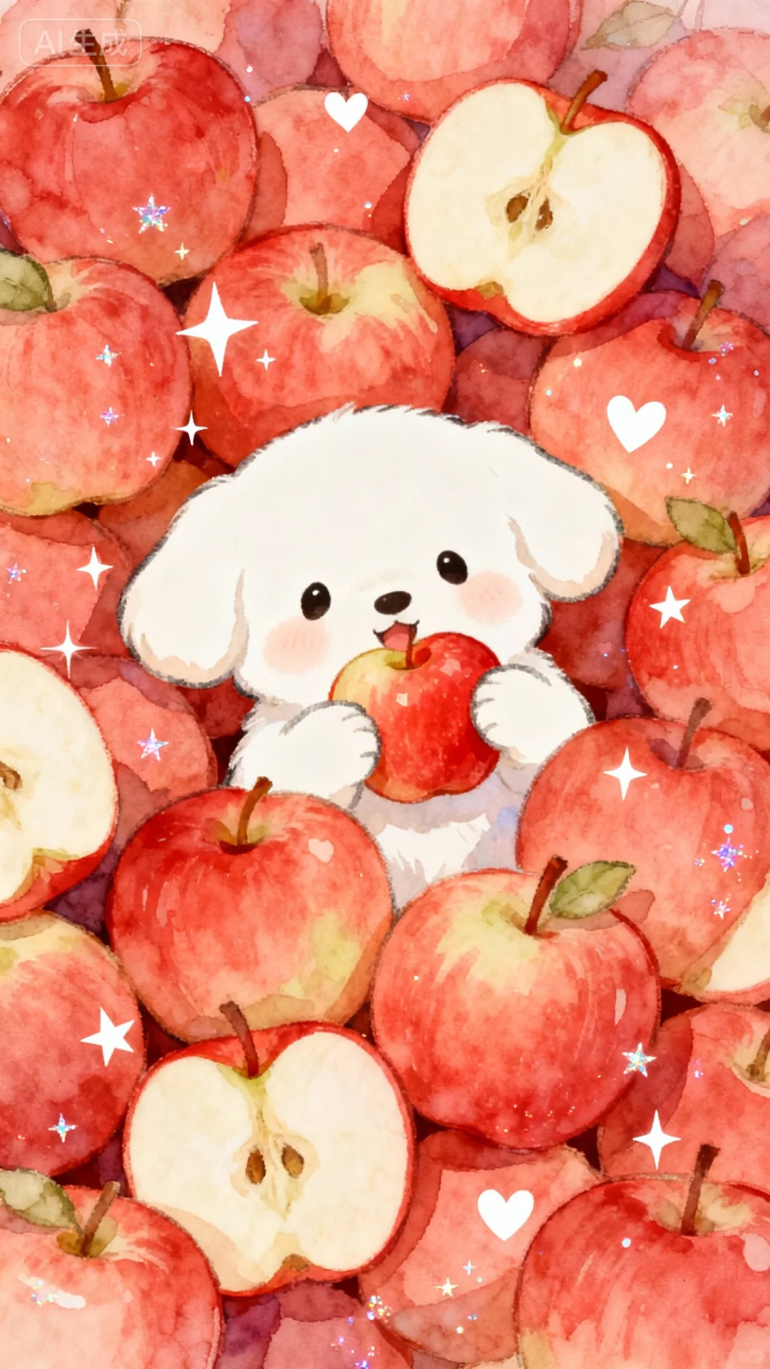 今天是苹果味的熊熊壁纸🍎