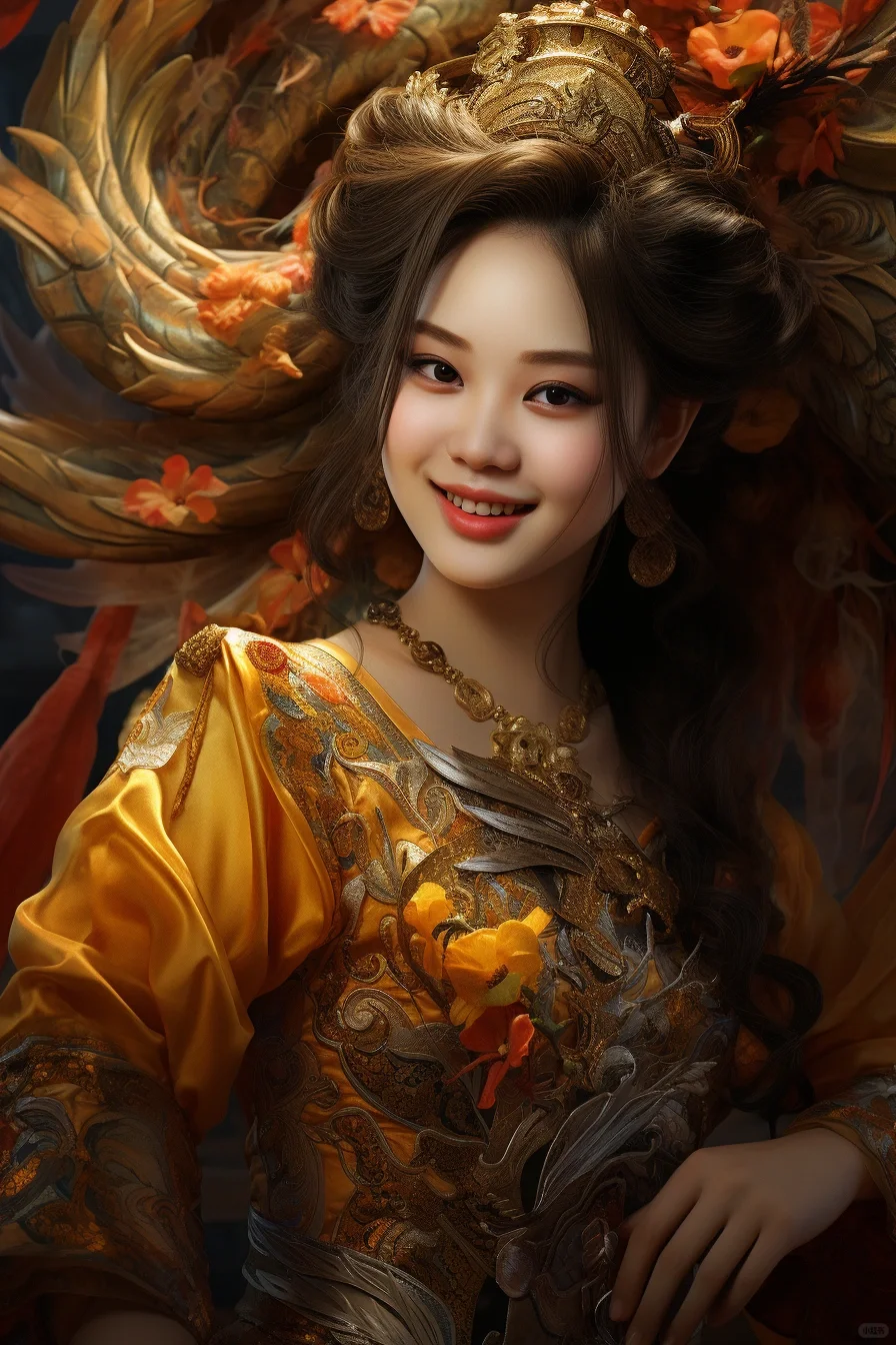 分享一下龙年穿搭美女,ai生成!