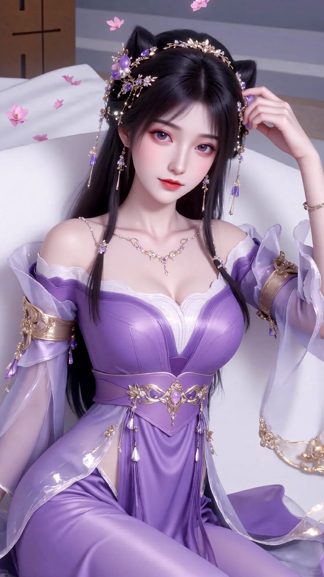 国漫女神｜姬紫月遮天高清AI二次元动漫壁纸