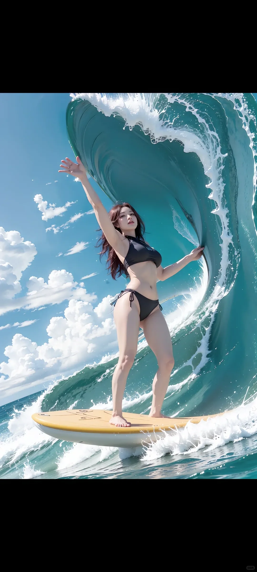 8千超高清AI美女《海上冲浪版》
