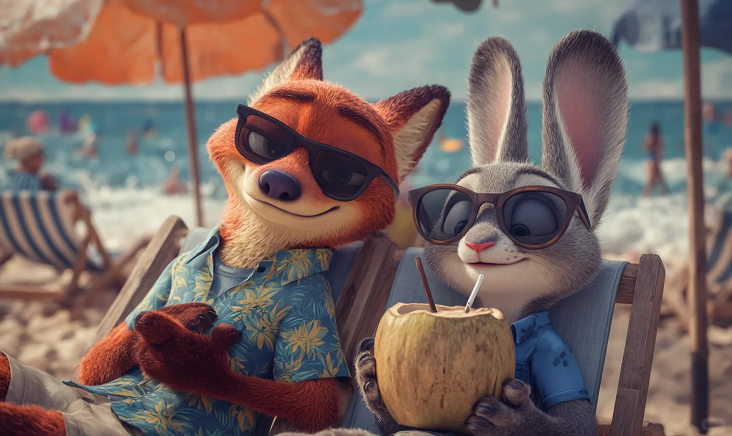 疯狂动物城 朱迪尼克 夏日壁纸
