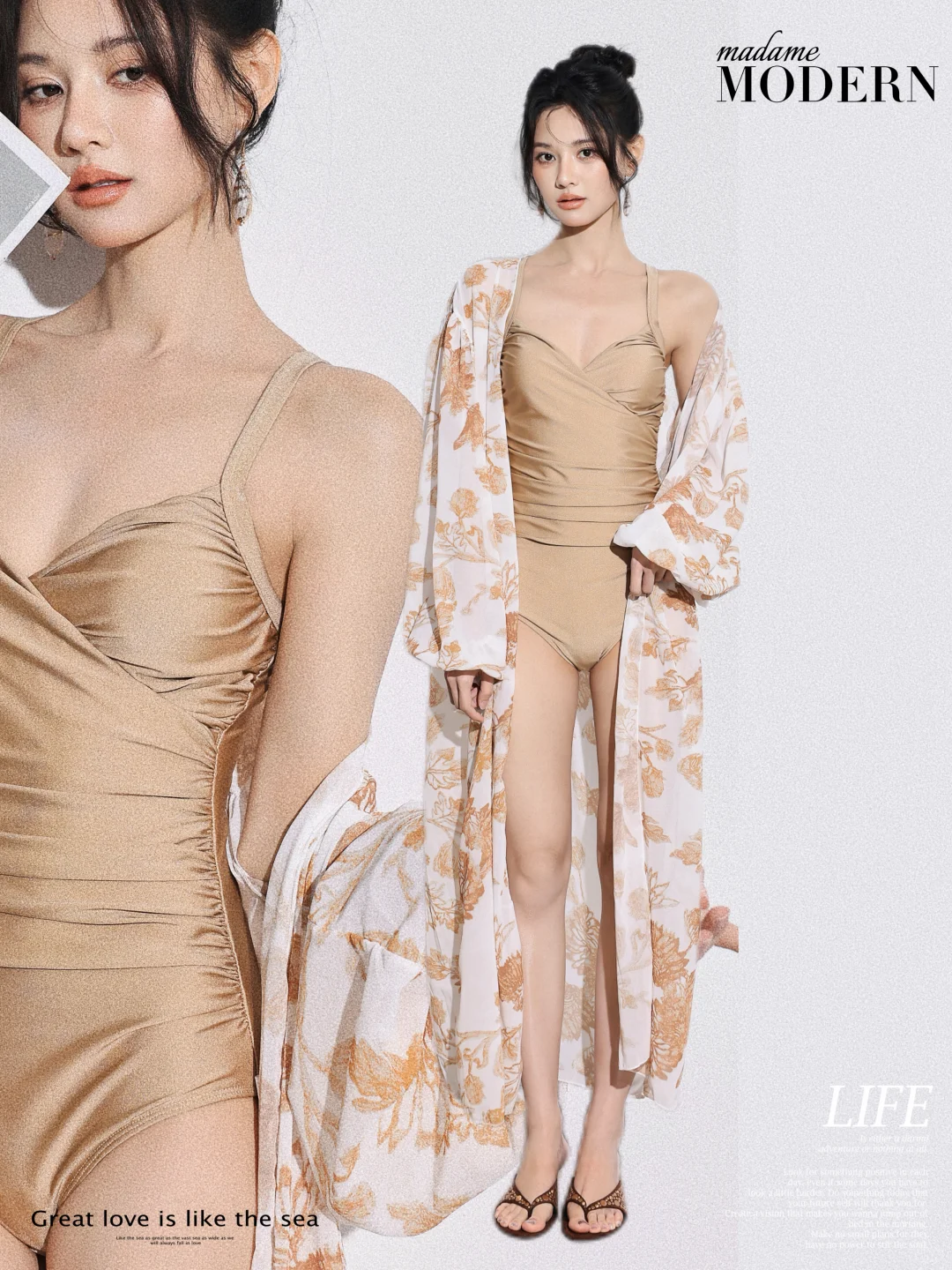 绝了！谁拍谁好看的泳衣呀！纯欲感轻松驾驭