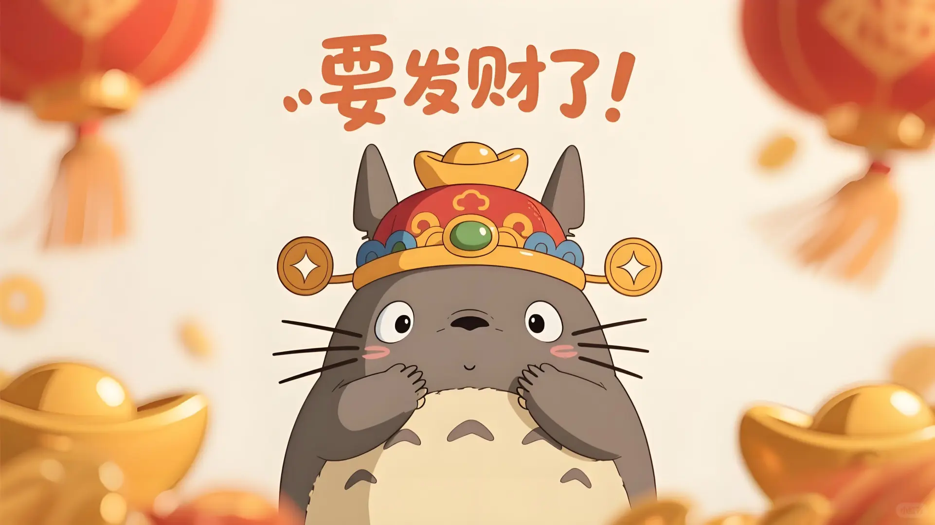 龙猫电脑壁纸 | 🧧财神爷爷来咯！