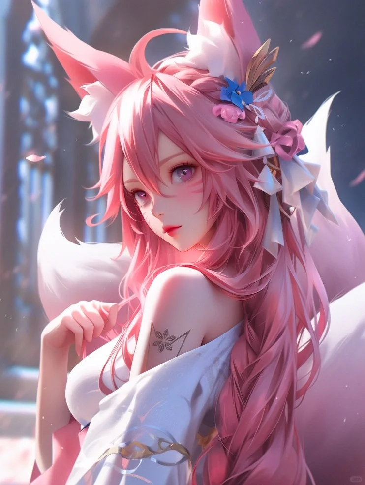 Midjourney I 九尾狐的诱惑能抗住不？