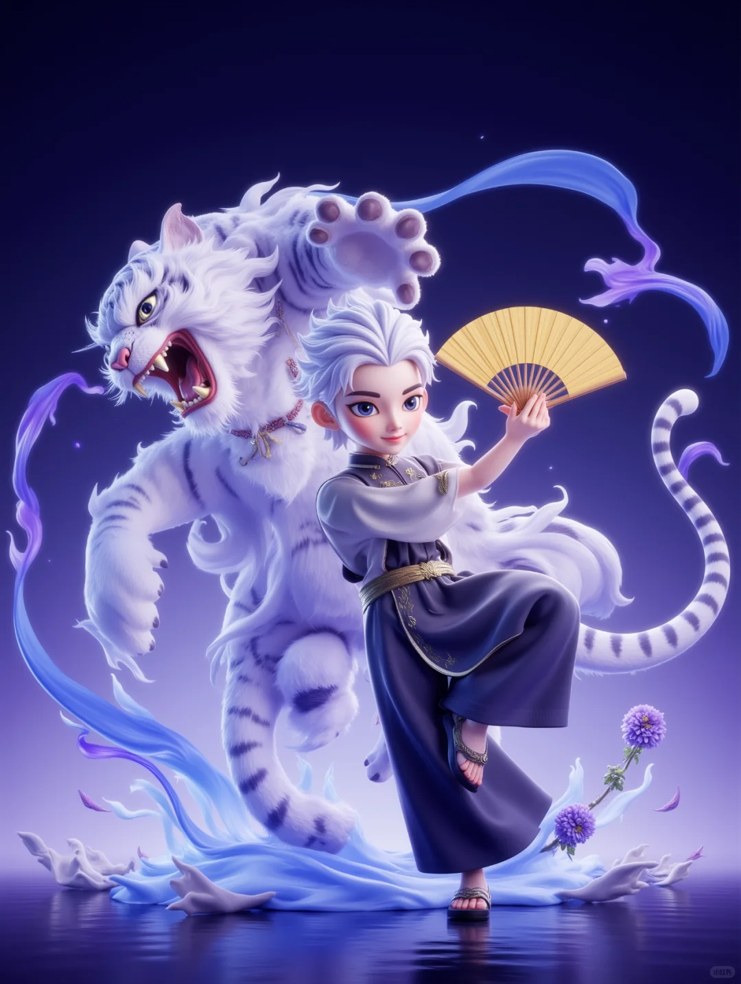 【Flux_国漫篇】3D模型直出（附提示词）