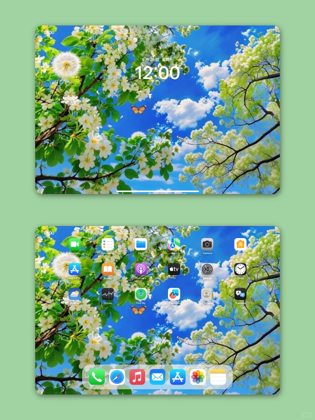 G0039壁纸｜“蓝天树木”治愈系壁纸，太治愈了