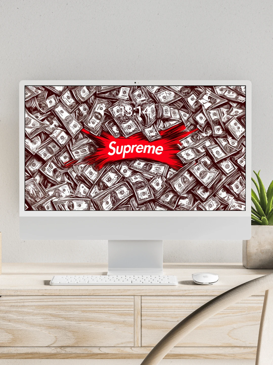 Supreme壁纸 l 美金滚滚来