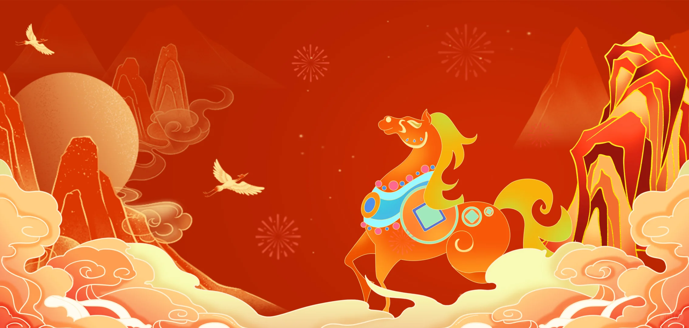 2026马年专属电脑壁纸来啦！红金配美到炸屏