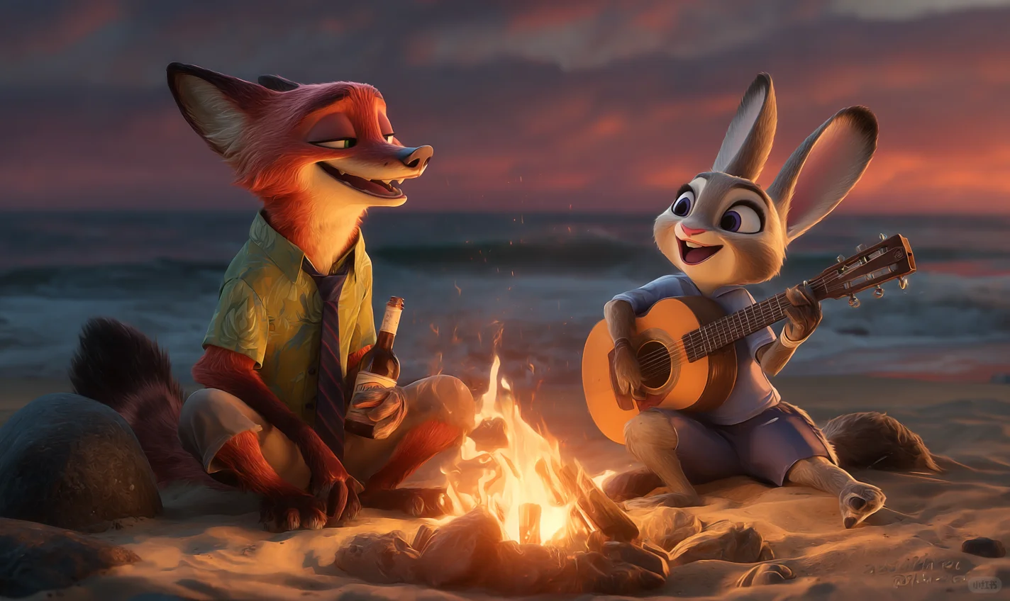 疯狂动物城 朱迪尼克 夏日壁纸