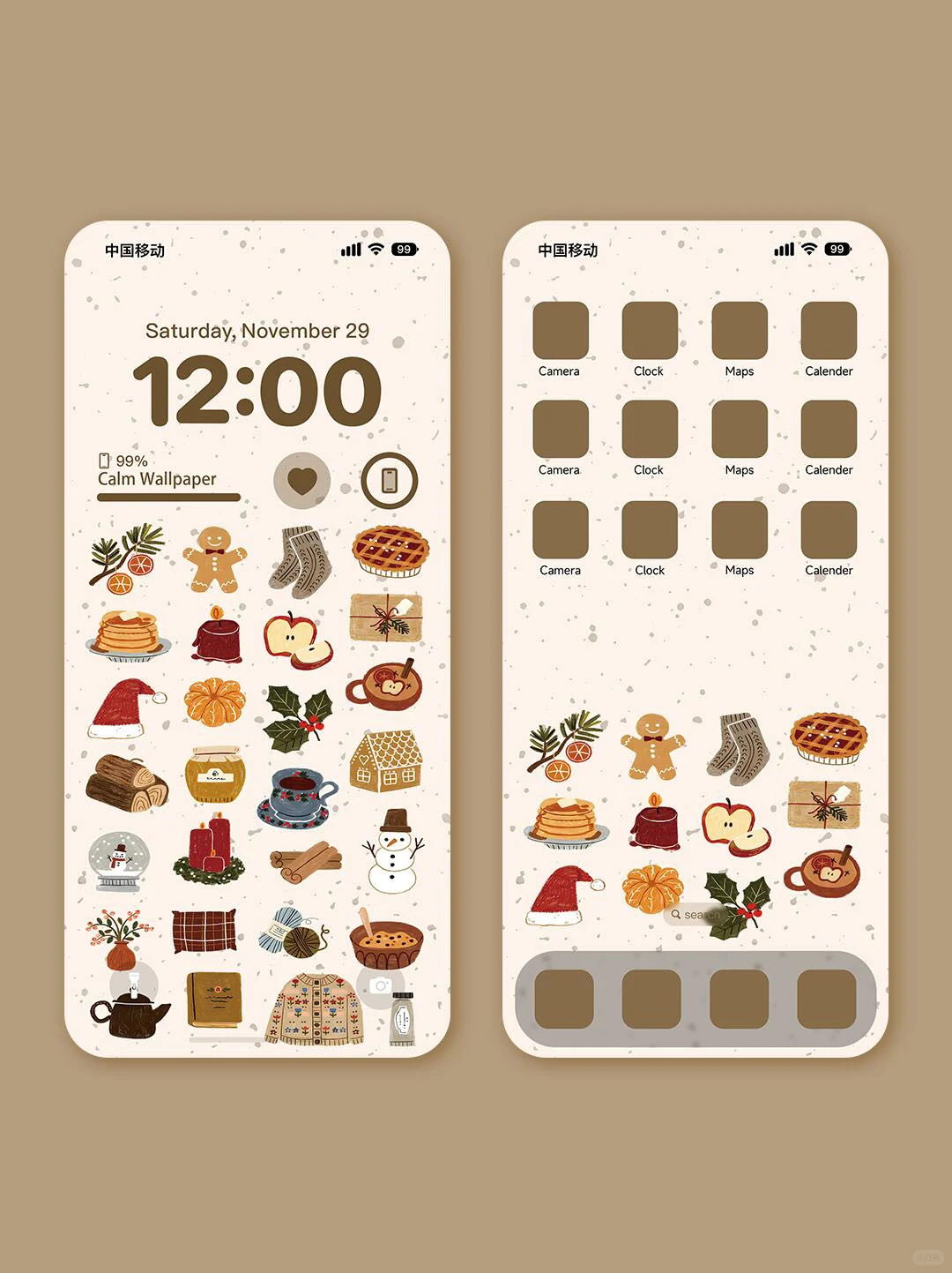 手机壁纸｜圣诞暖冬清单｜INS风卡通壁纸
