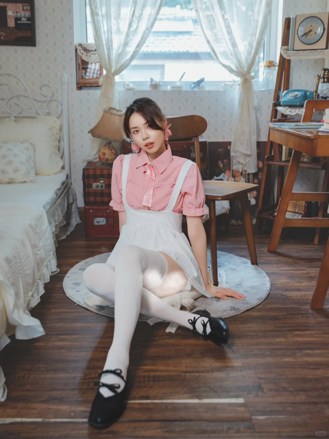 室内人像|可爱的白丝女仆装！
