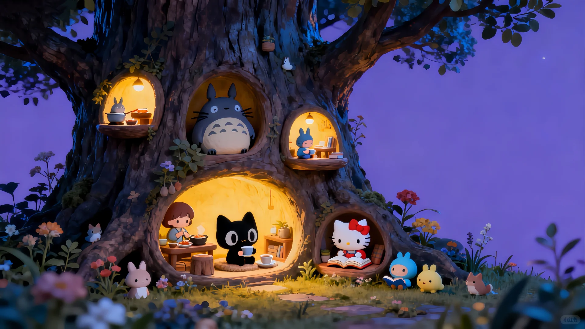 左边工作右边生活｜电脑壁纸