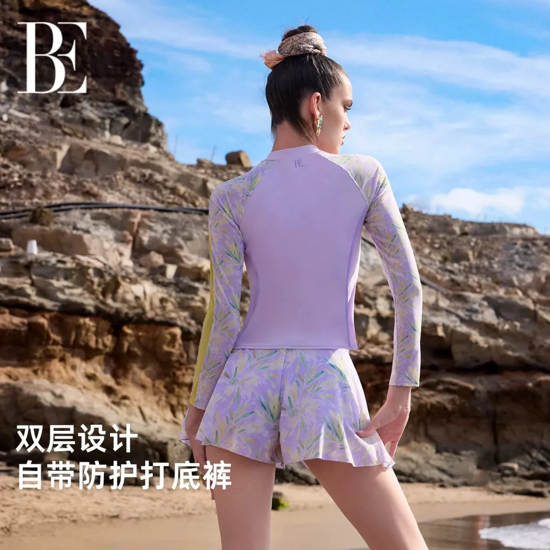 BE范德安花漾系列2025新品分体裙式泳衣女防