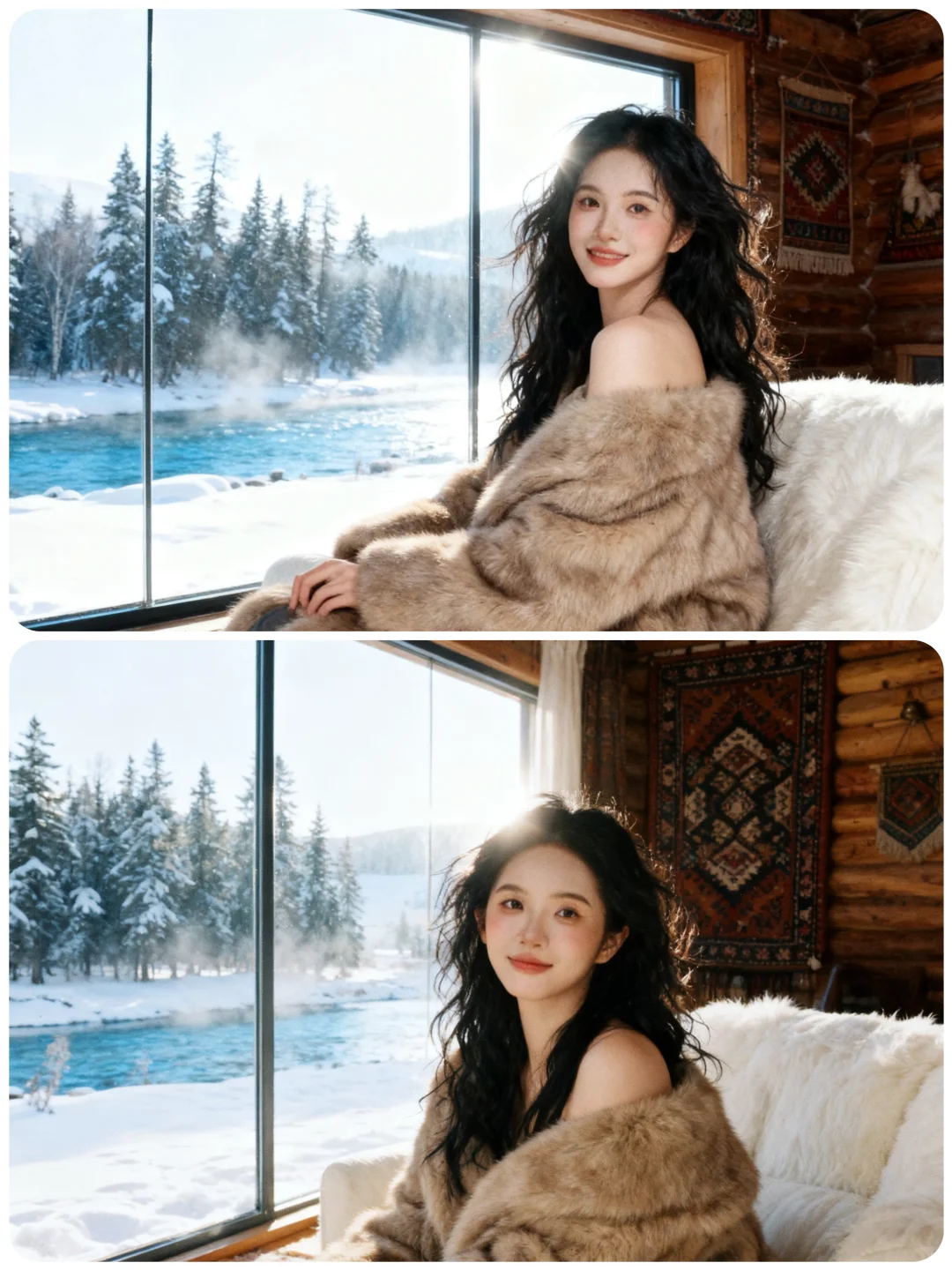 ❄️在浪漫的木屋里拍出了电影感