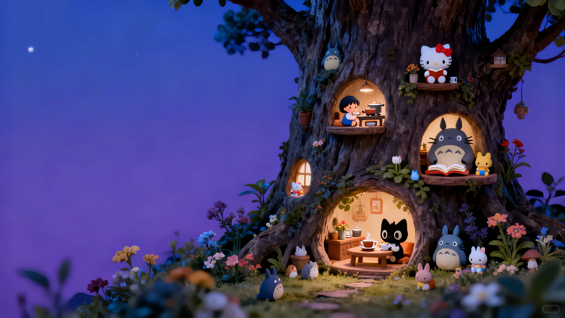 左边工作右边生活｜电脑壁纸