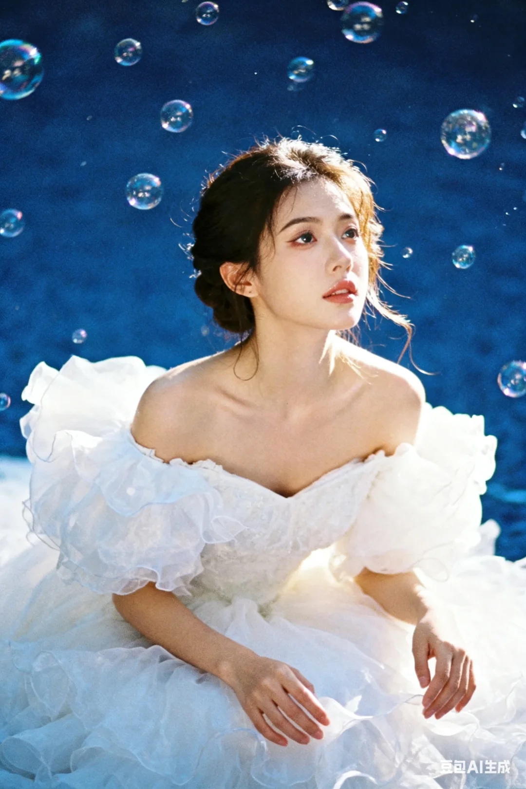 泡泡与白纱的梦幻碰撞🫧｜AI生成‼️
