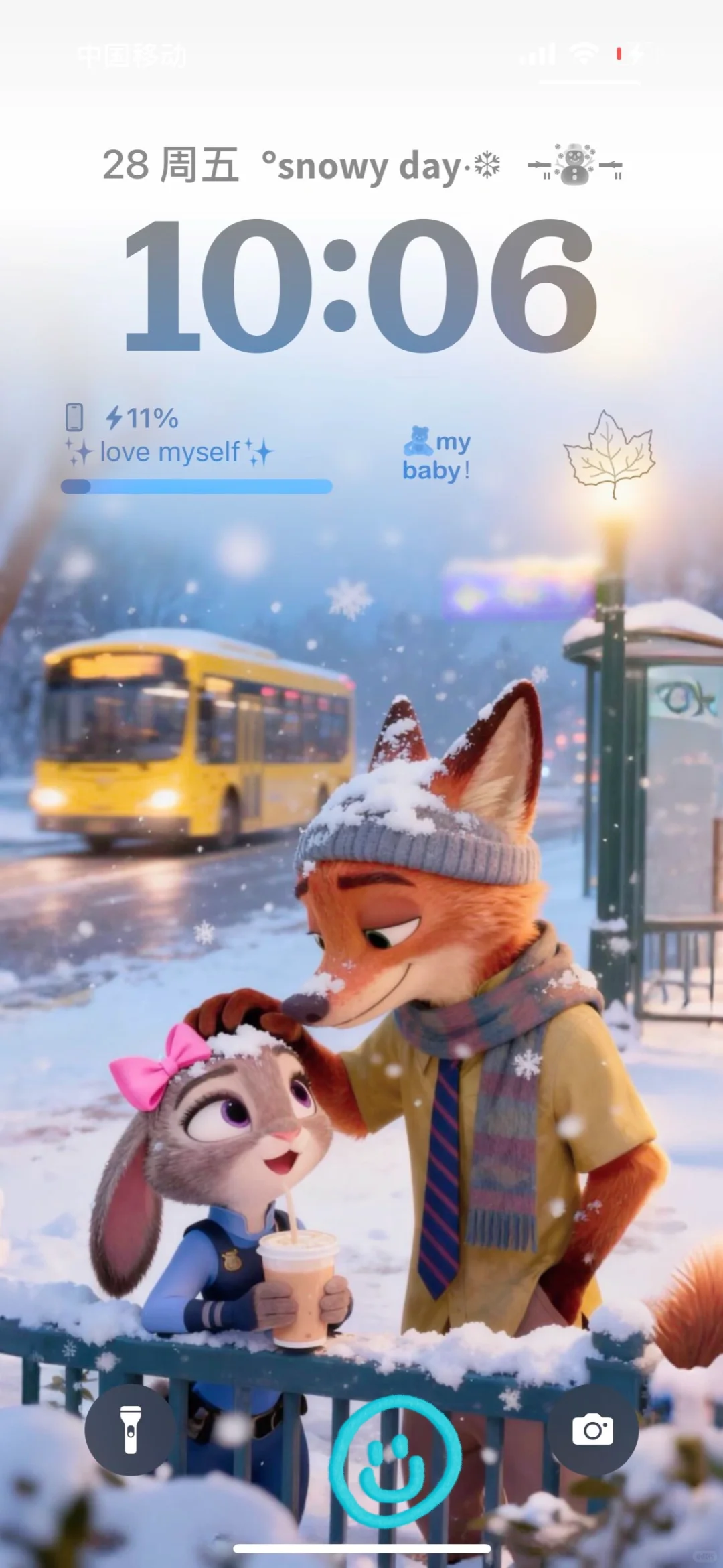 疯狂动物城壁纸｜冬夜下的初雪❄️