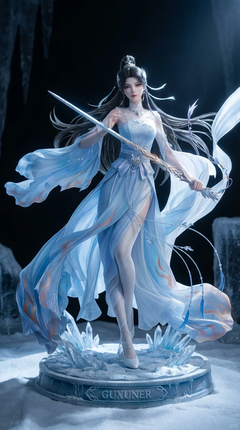 动漫女神手办系列：冰霜主题