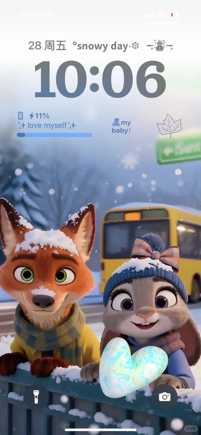 疯狂动物城壁纸｜冬夜下的初雪😸😸