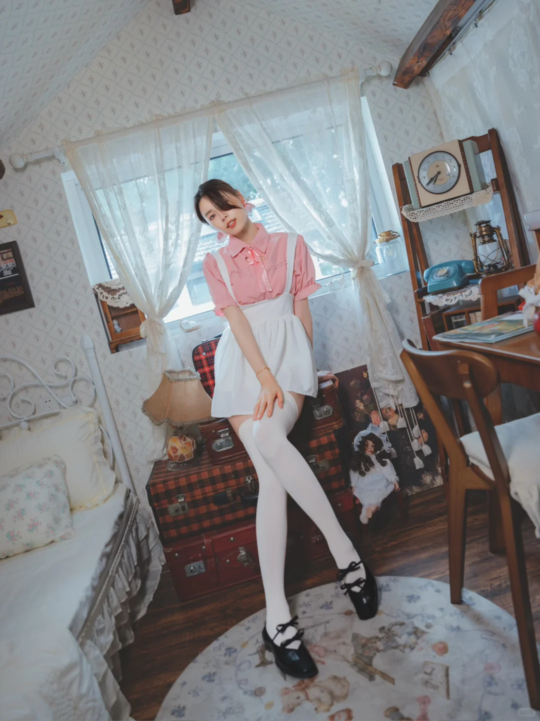室内人像|可爱的白丝女仆装！