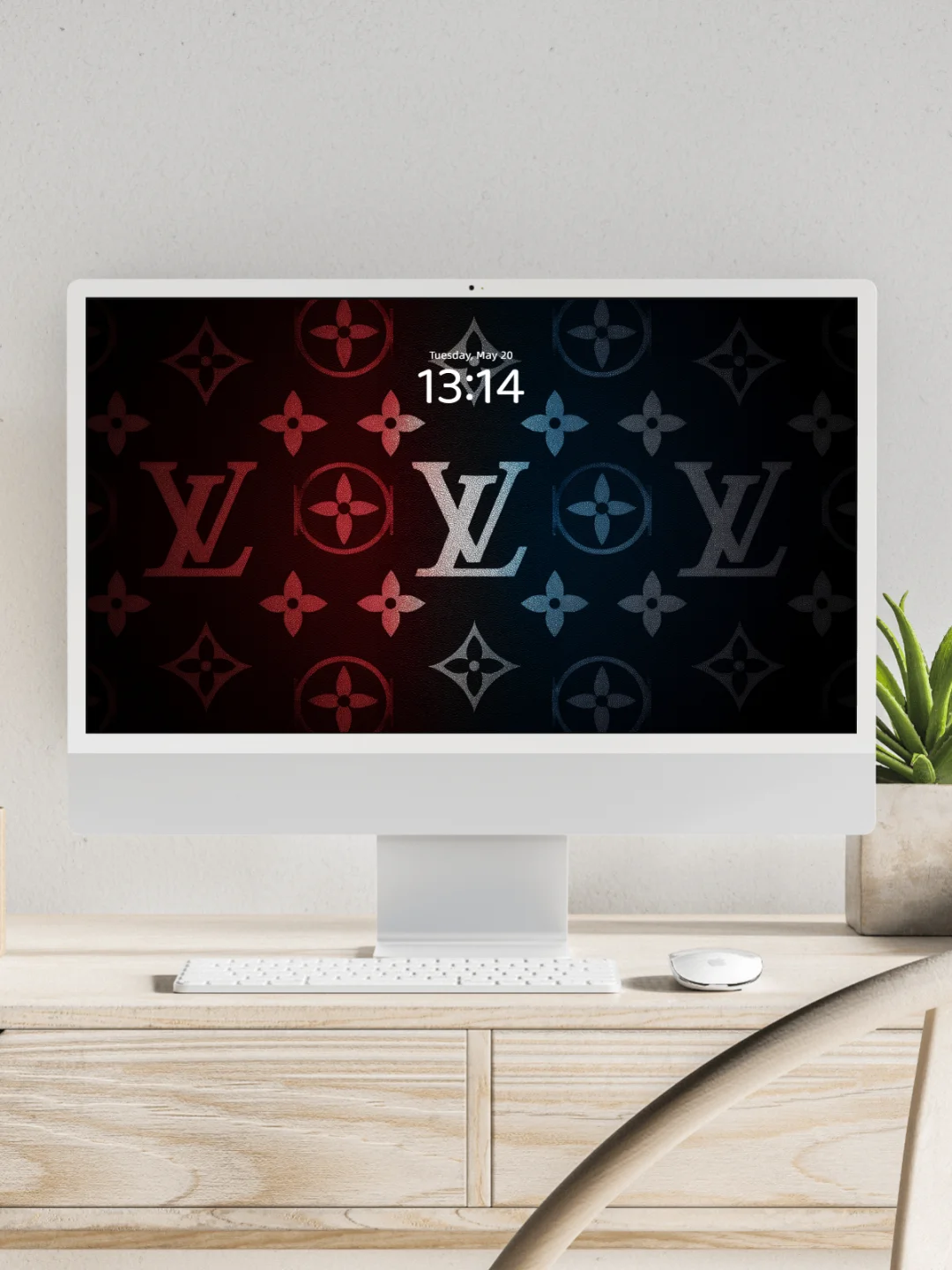 LV壁纸 l 红蓝配色