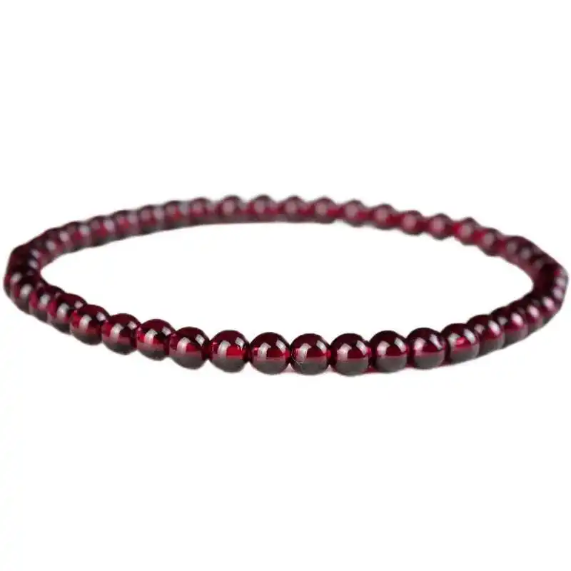 天然10A级全净体酒红色石榴石手链女人石
