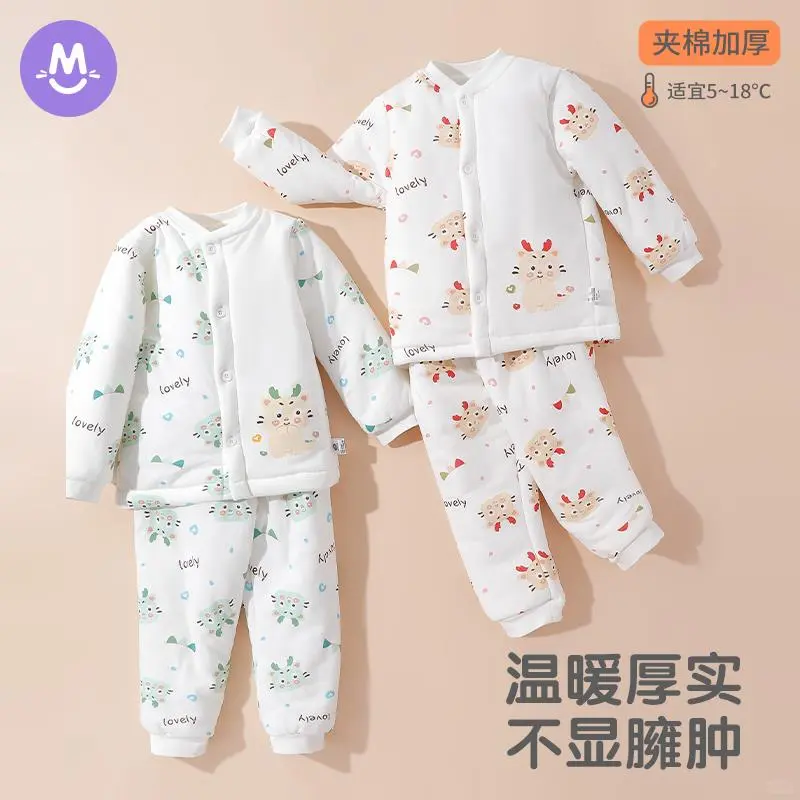 宝宝保暖衣套装三层夹棉超暖秋冬必备🎁