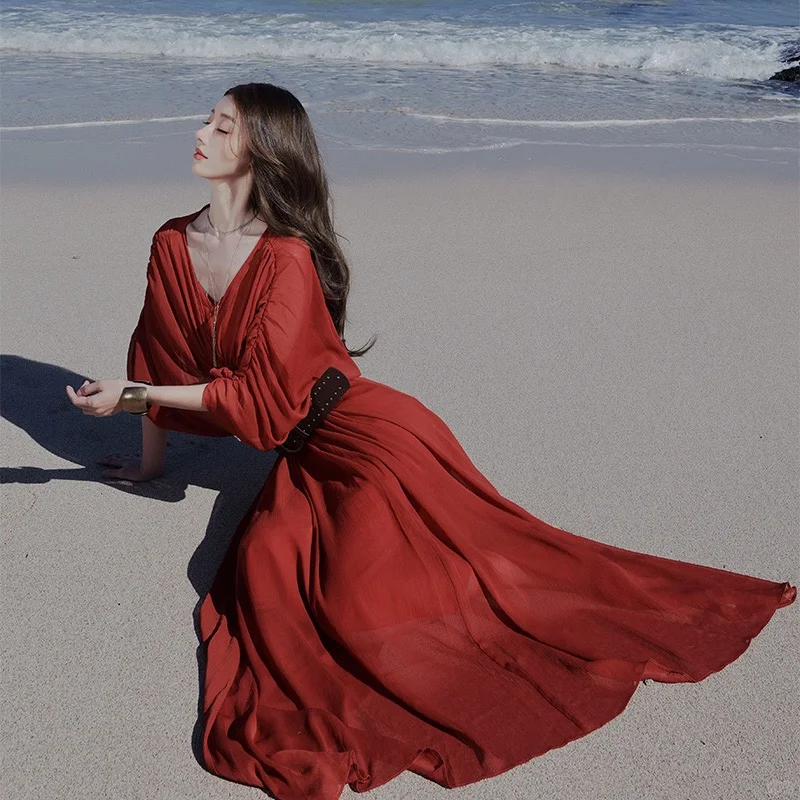 一眼就沦陷的浪漫红裙子！