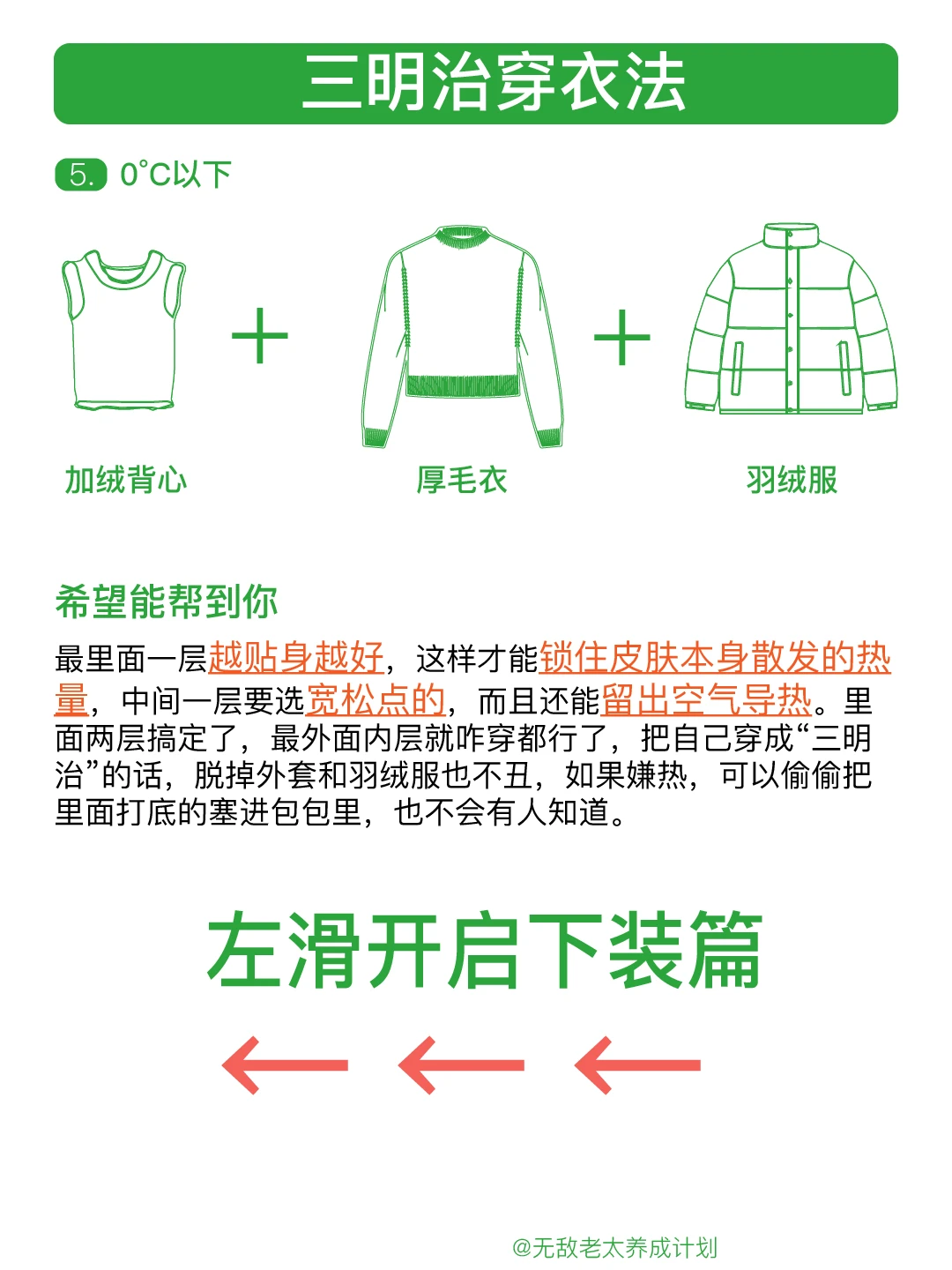 三明治穿衣法合集版本 轻松保暖不会冷