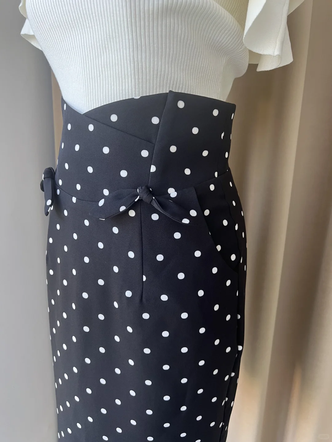 许妍同款波点半裙~~黑白经典色