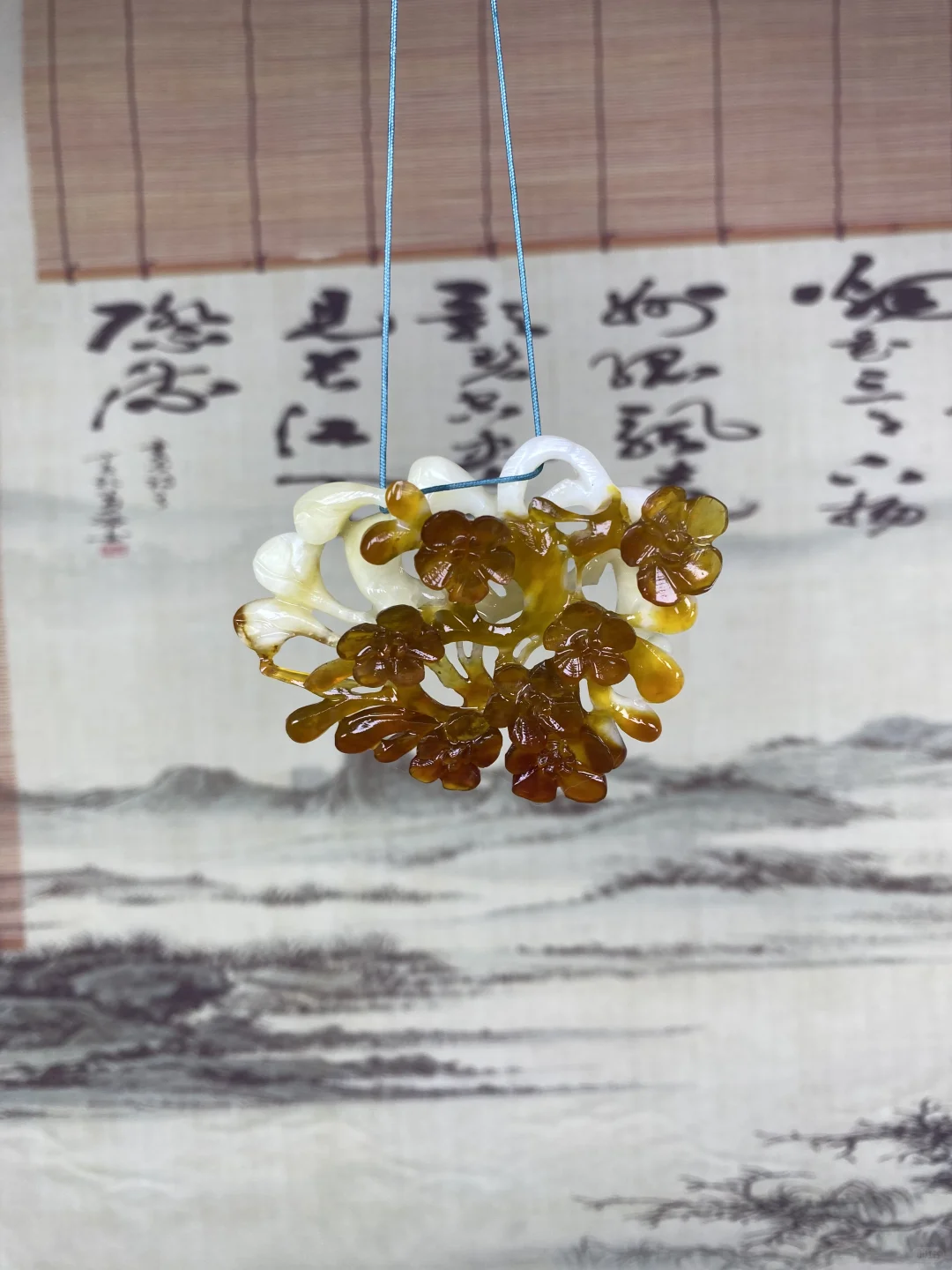 🎀【一眼心动！天然岫玉花玉「喜上眉稍吊坠】