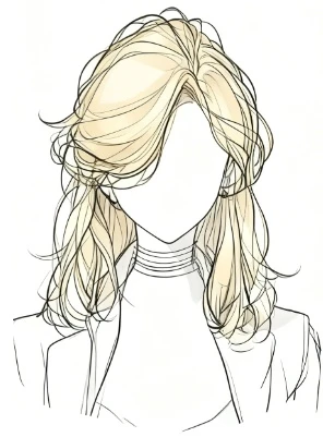 头发神仙发型线稿，简约风，画人设直接封神