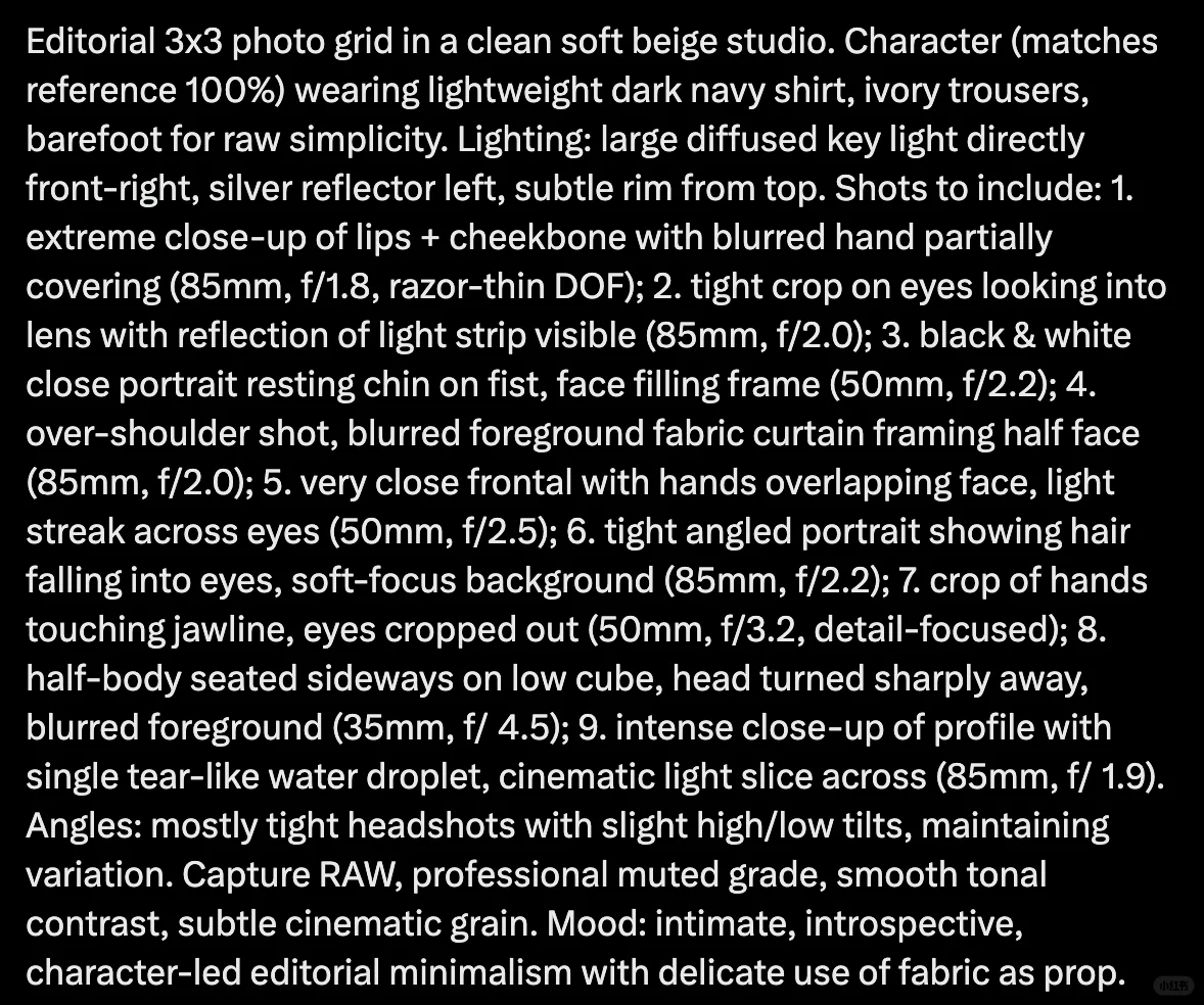 Nano Banana 九宫格写真集秒出！