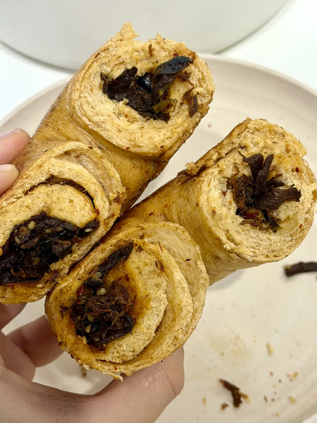 吃上了吃上了🤣鸡纵菌烧椒牛肉丝贝果