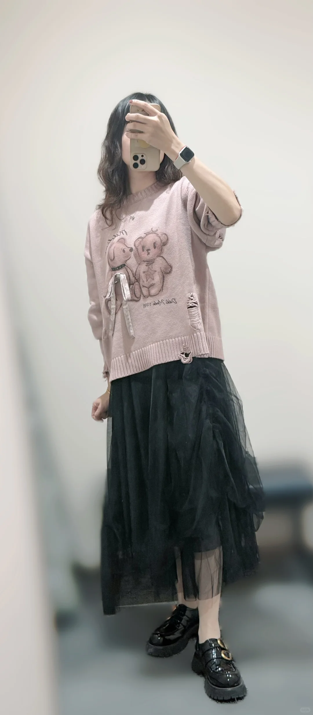 通勤肉丝穿搭 | 温柔粉与黑纱肉丝💖