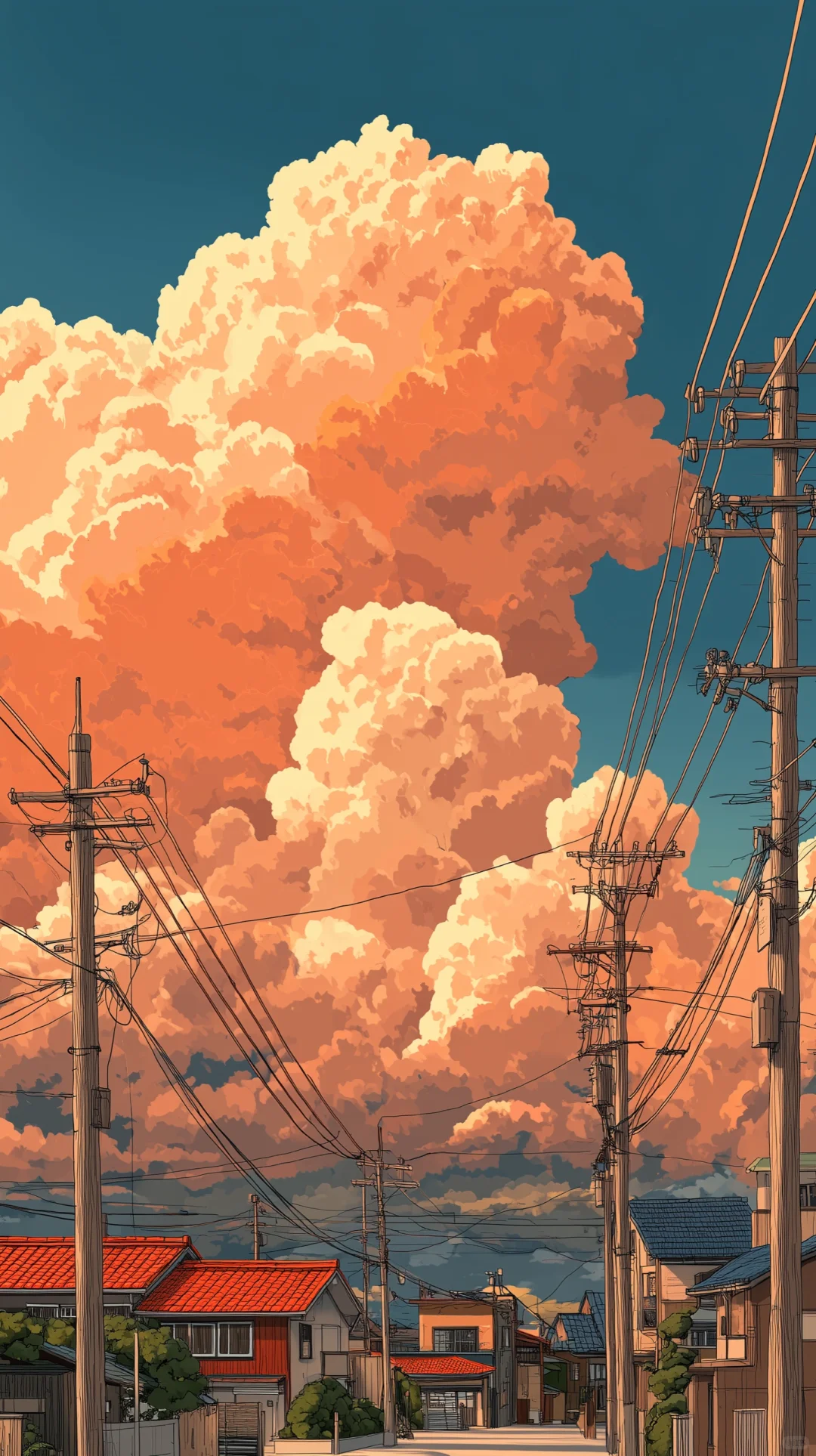 闯入宫崎骏的画里 被橘红天空美到失语