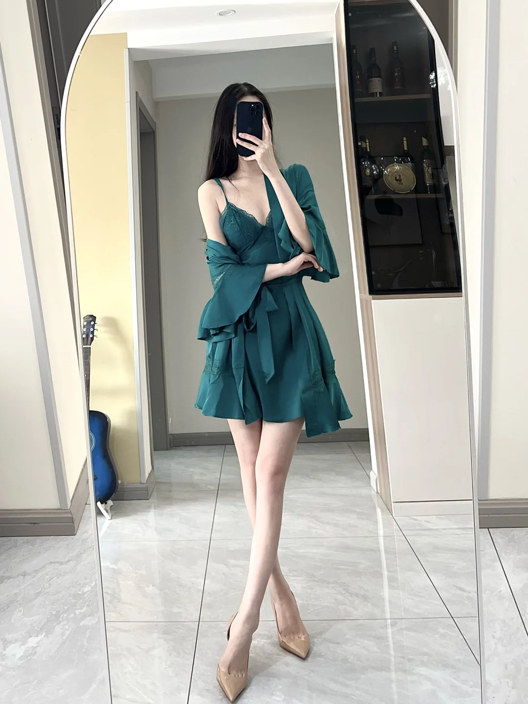 绝美宝石祖母绿睡裙