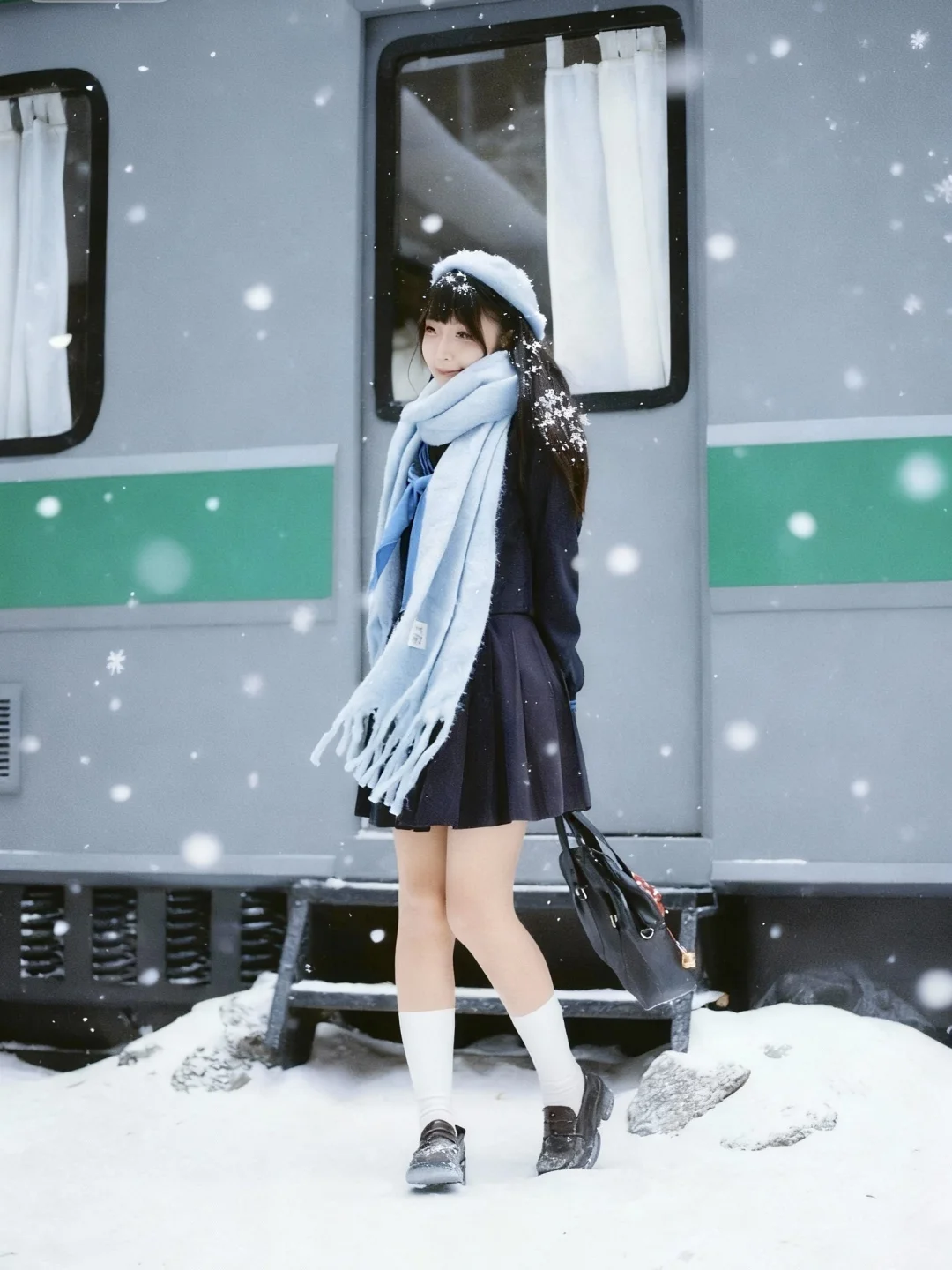 广州约拍｜胶片日系Jk雪景写真📷❄️