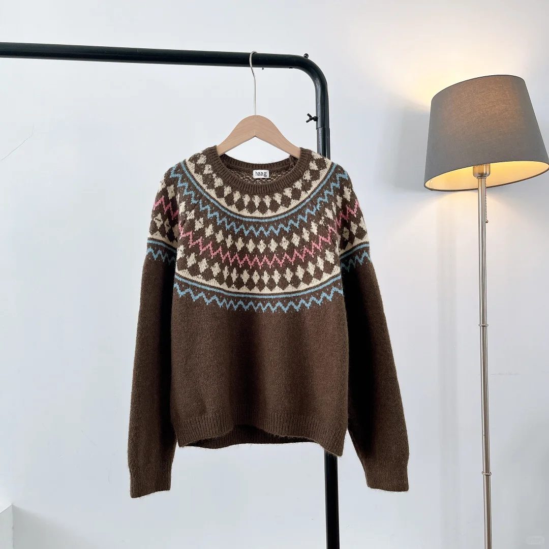 复古风毛衣、真的好高级！