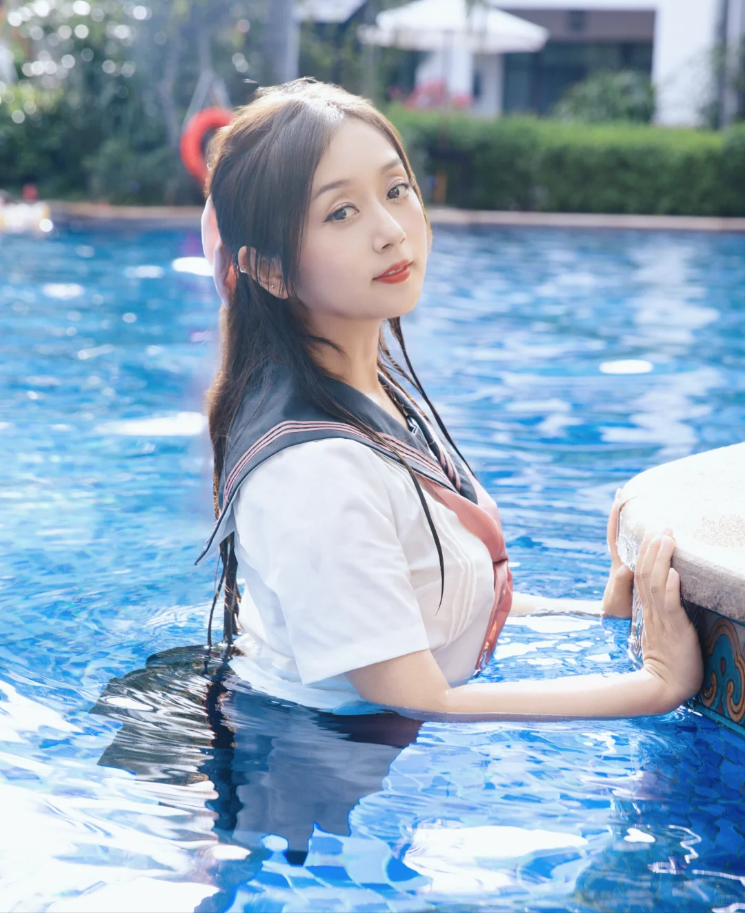 小众泳池jk拍照📷