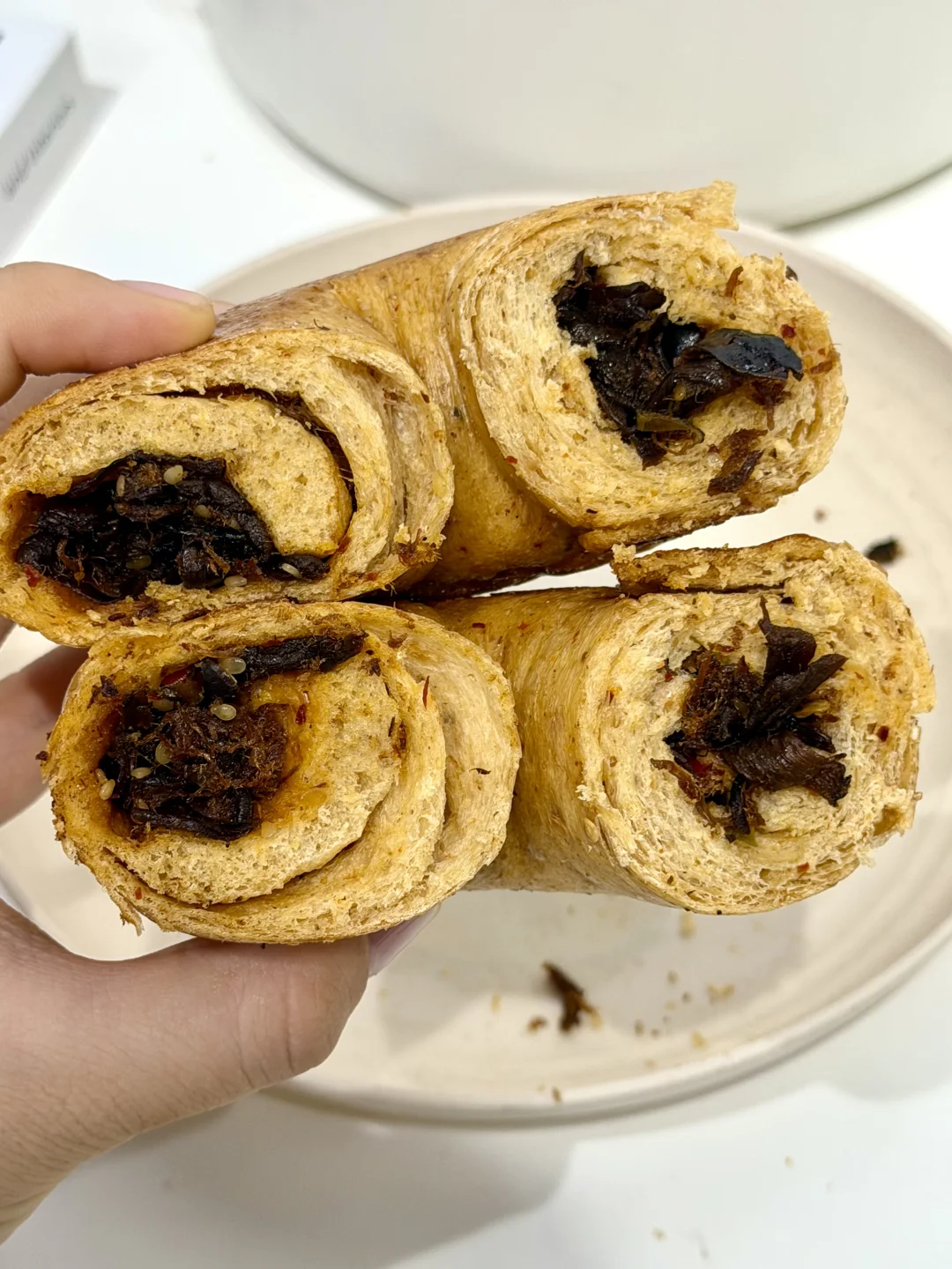 吃上了吃上了🤣鸡纵菌烧椒牛肉丝贝果