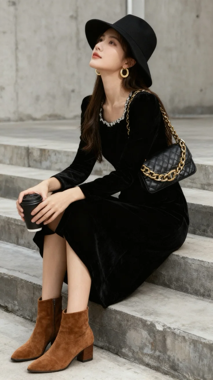 这套装扮有点高级的韵味～