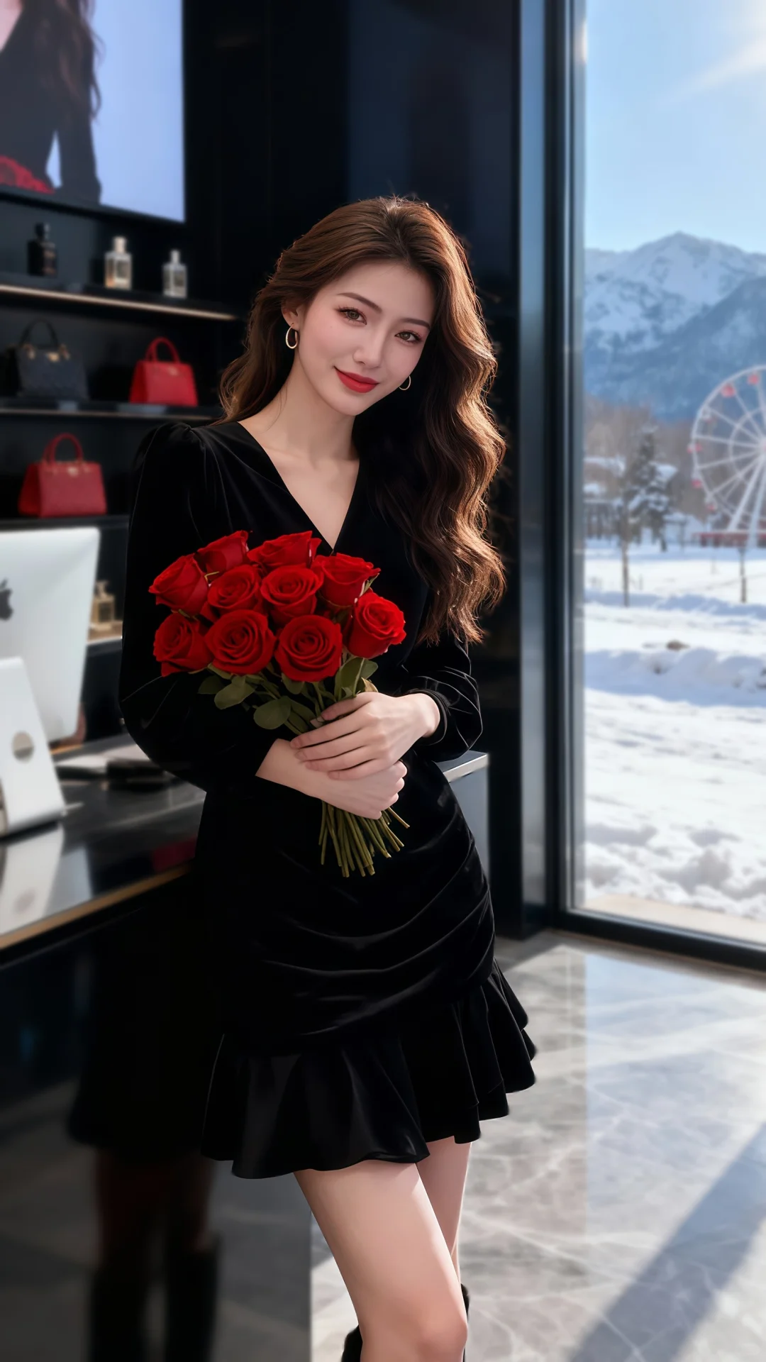 冬天的第一款丝绒裙