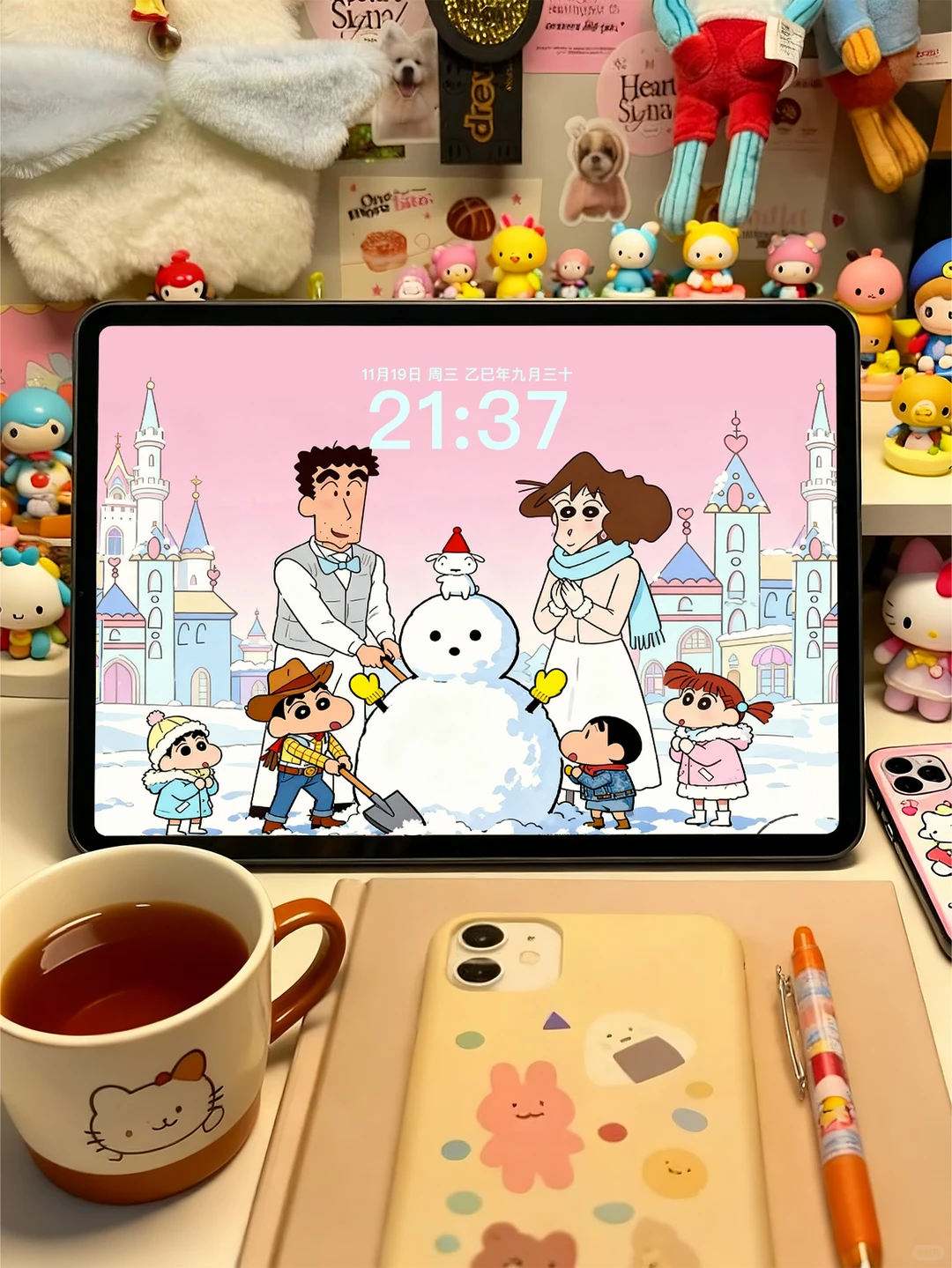 15 - 平板壁纸 | 小新家冬日|蜡笔小新壁纸
